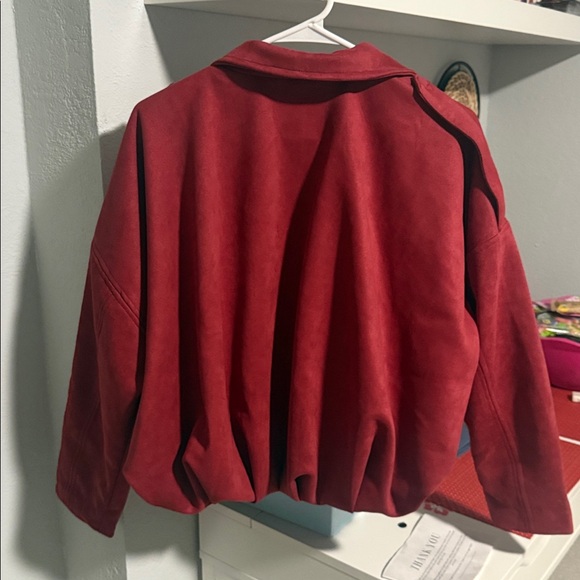 Zara Women's suede Bomber Jacket - Picture 9 of 11